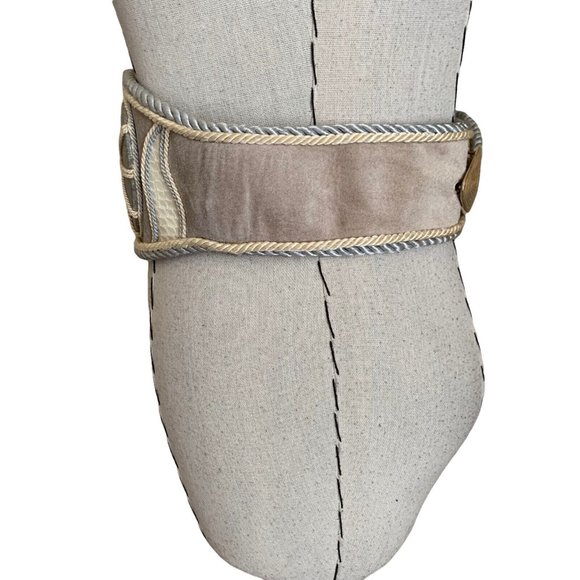 Vintage 80s Leather Suede Print Snake Cord Belt Celestial Moon Boho Adzer Anthro - Picture 5 of 12